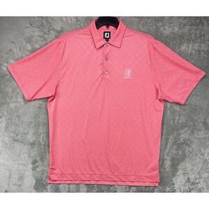 Footjoy Men's Polo‎ Shirt TPC Summerlin XL Pink Argyle Performance Golf